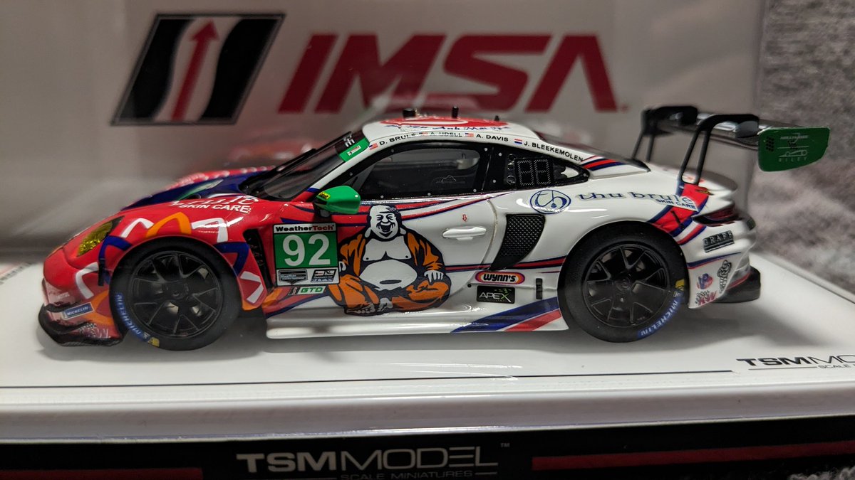 MoneyManRaceFan's tweet image. TSM #TrueScale 1/43 #IMSA
Kelly-Moss with Riley Porsche 911 GT3R #92 2023 24 Hours of Daytona #Rolex24
Riley is one of my favorite teams. The livery is interesting. Full time driver Udell finished 9th in GTD standings last season. The car did not finish the 24. #Spark #Looksmart