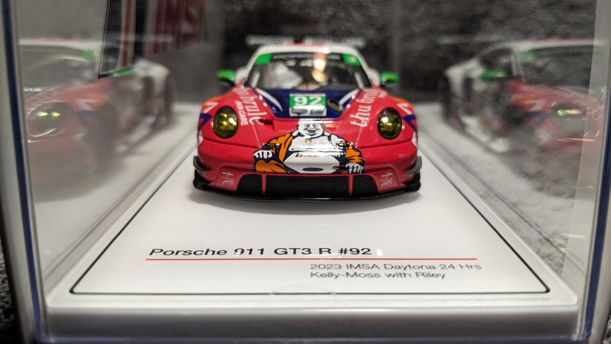 MoneyManRaceFan's tweet image. TSM #TrueScale 1/43 #IMSA
Kelly-Moss with Riley Porsche 911 GT3R #92 2023 24 Hours of Daytona #Rolex24
Riley is one of my favorite teams. The livery is interesting. Full time driver Udell finished 9th in GTD standings last season. The car did not finish the 24. #Spark #Looksmart