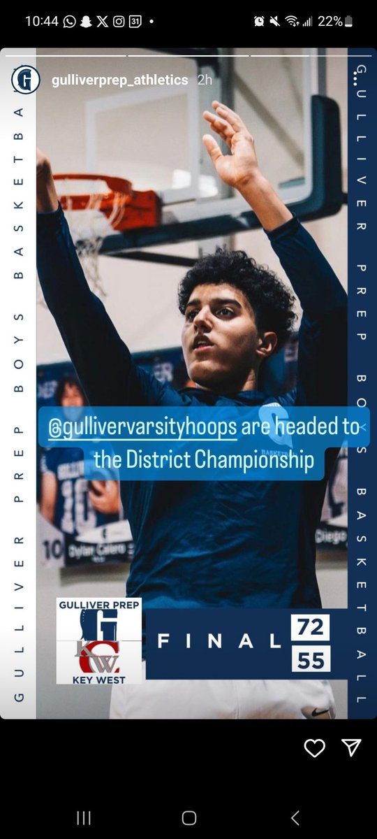 just1justin305's tweet photo. Gulliver Hoops with the win in the semi finals. Another shot at St. Brendan at St. Brendan... District Championship Sat 730pm. #RepDaPrep #WeNotMe https://t.co/XtgFJMxrUi
