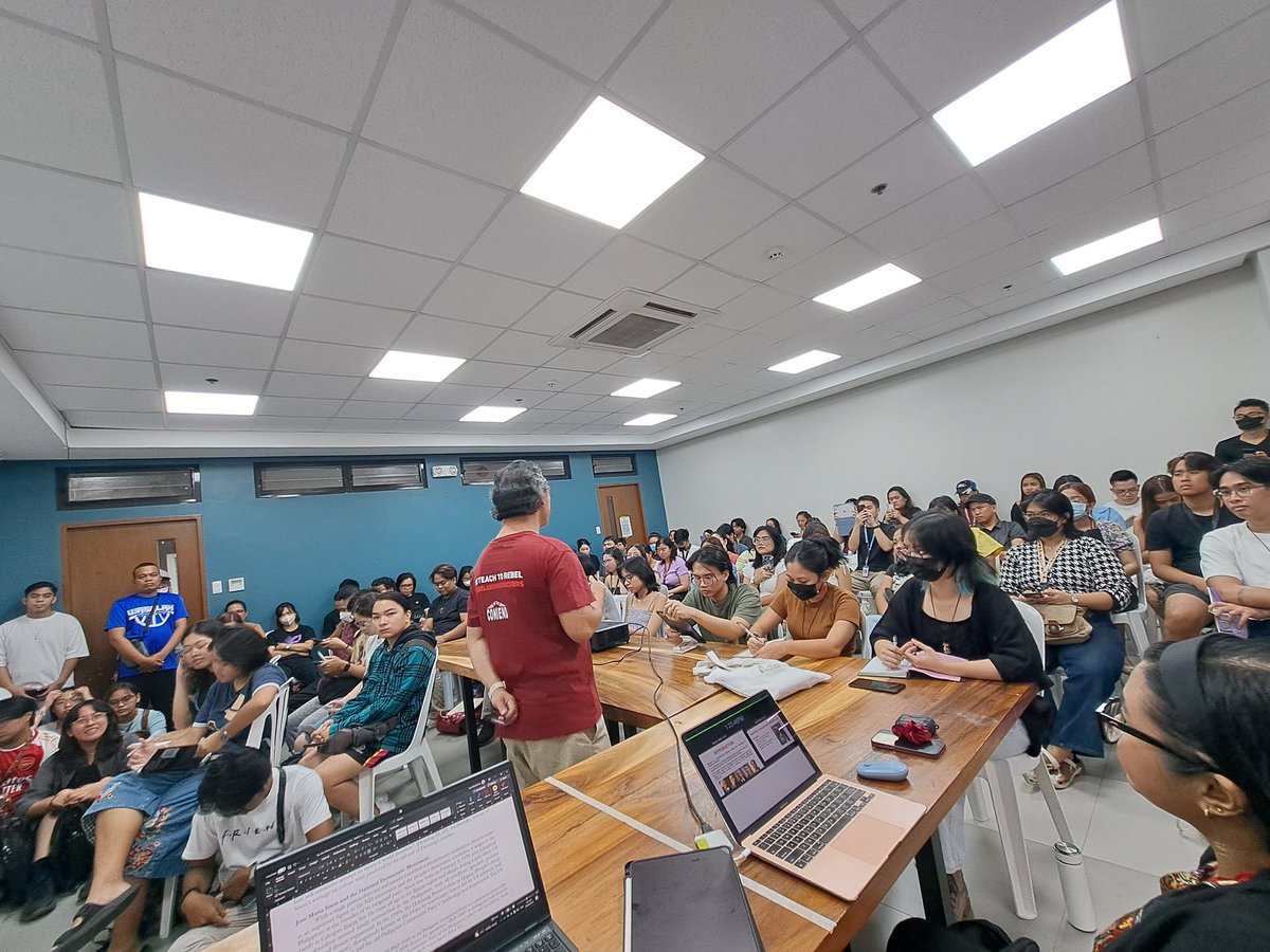 CONTEND_UP's tweet photo. LOOK: It's a full house in 2024's first installment of the Prof. Jose Maria Sison Lecture Series. This lecture on JMS' "Basic Principles of Marxism-Leninism" honors the revolutionary's birthday, February 8.
#KaJomaLives
#JMSStudyMovement https://t.co/HbKXWHORH6