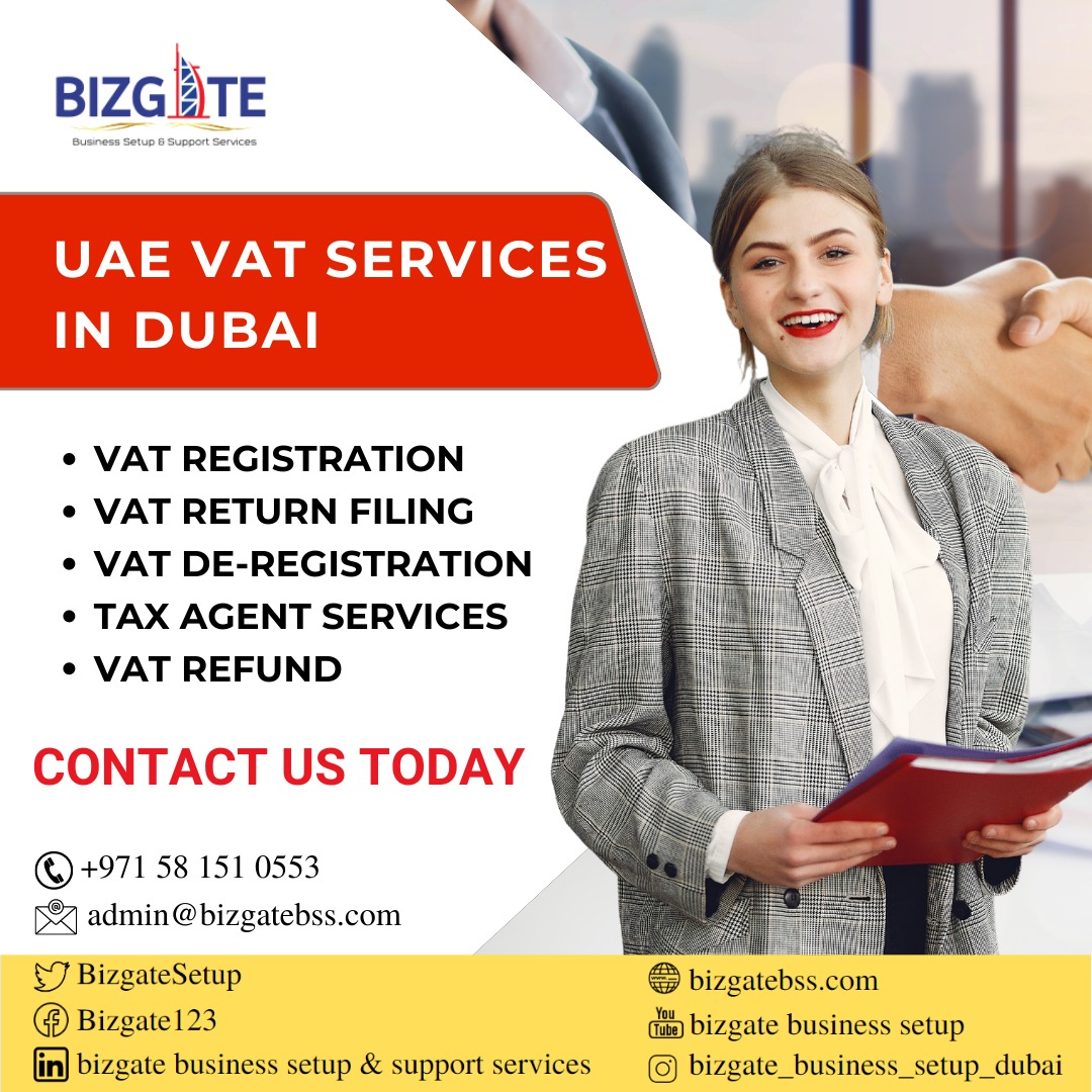 BizgateSetup's tweet image. UAE VAT SERVICES IN DUBAI

VAT REGISTRATION
VAT RETURN FILING
VAT DE-REGISTRATION
TAX AGENT SERVICES
VAT REFUND

FOR INQUIRY
Mobile: +971 58 151 0553
Email: admin@bizgatebss.com

#vat #tax #accounting #business #bookkeeping #uae #finance #dubai #taxes #accountant