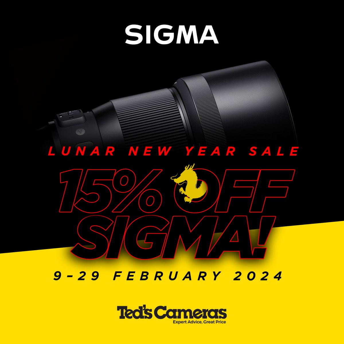 📸 Unleash your creativity with Sigma lenses! 🚀 Get ready to elevate your photography game with a stellar 15% OFF on all Sigma lenses! 
Shop Now: teds.com.au/digital-camera…

#SigmaLenses #Photography #Sigma