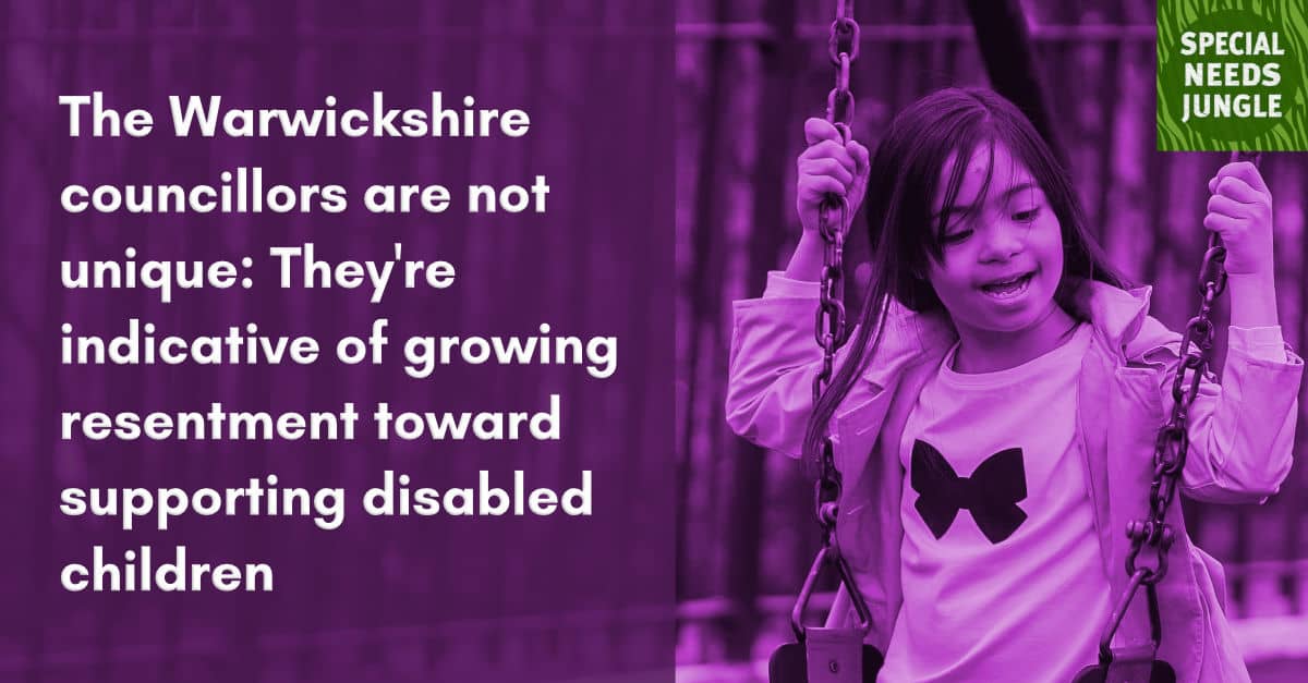 NEW POST: Parent, Rachel Filmer explains how the Warwickshire councillors are not unique: They're indicative of growing resentment toward funding support for #disabled children specialneedsjungle.com/warwickshire-c…