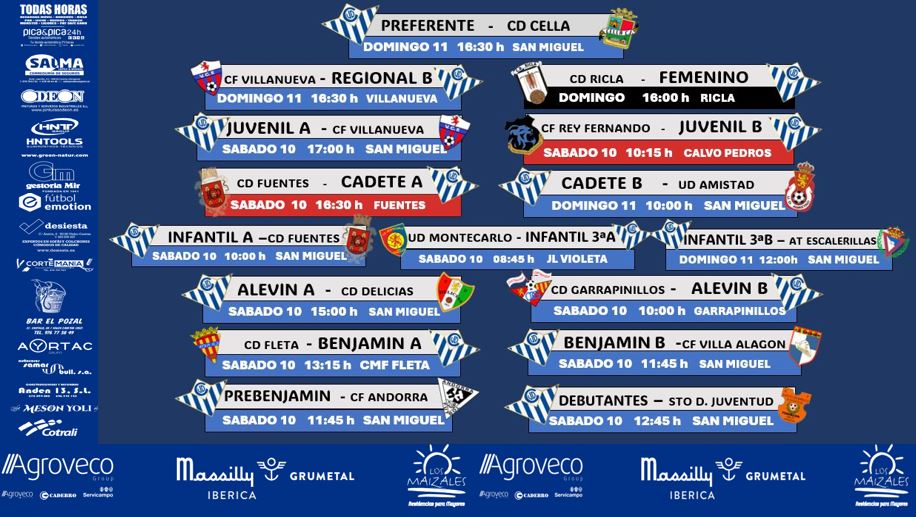 Horarios del fin de semana