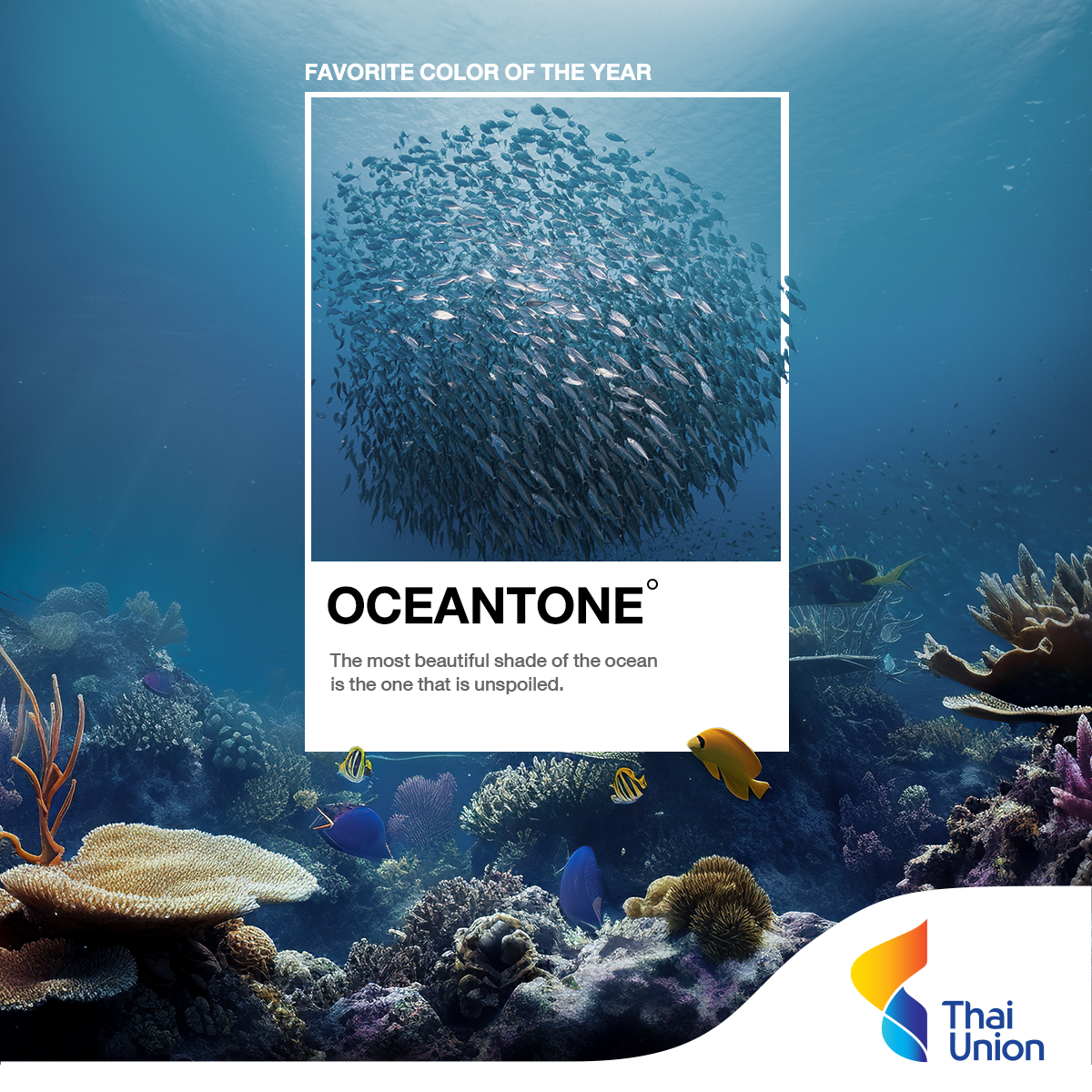 Every year, different colors are named Color of the Year. But for those who love the ocean, there is only one color: And it is Oceantone, the tone from the ocean that has a healing effect and provides a feeling of relaxation. #ThaiUnion #HealthyLivingHealthyOceans