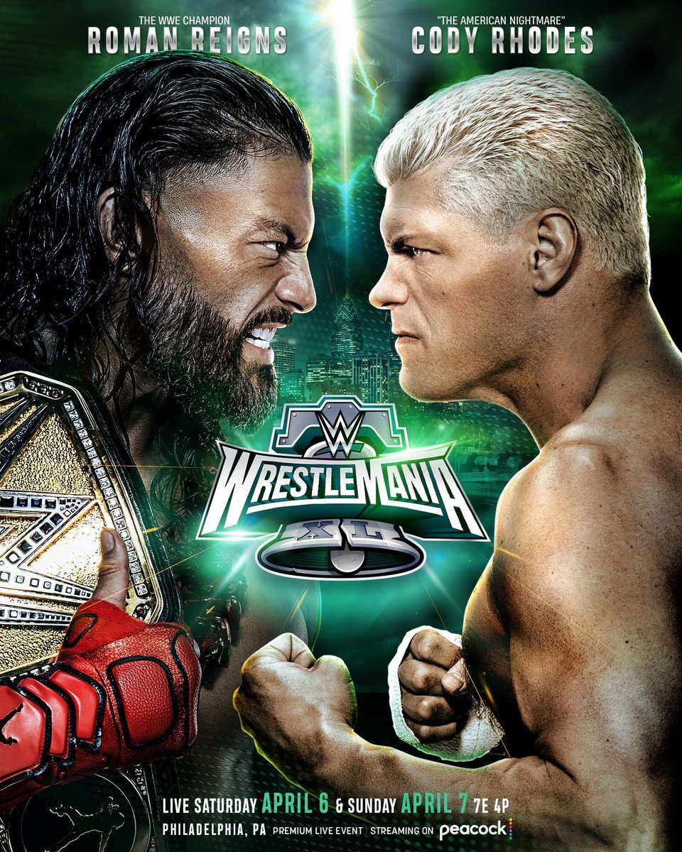 CatchNewz's tweet photo. Il n'a pas fallu attendre longtemps. L’histoire va prendre fin à #WrestleMania 

C’est OFFICIEL !

Roman Reigns vs. Cody Rhodes

(Triple H) https://t.co/MPsK7XbymW