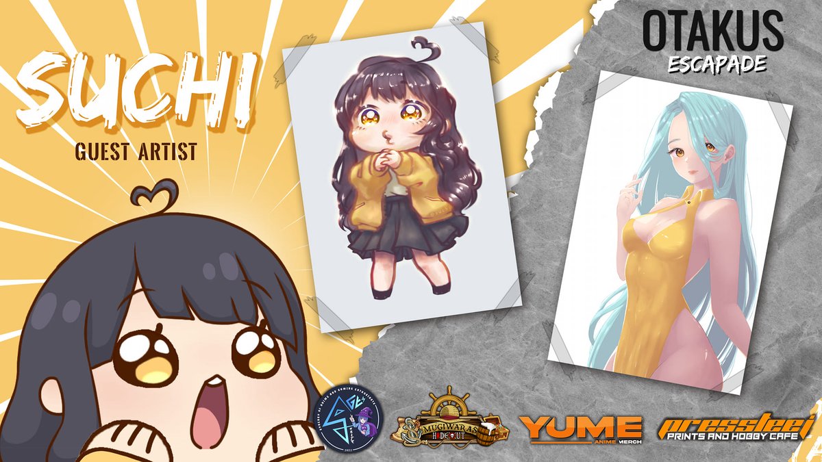 Suchimirollin's tweet photo. The Otakus Escapade is finally here, and I've been invited as a guest coming all the way from Manila to offer you cutsie goodies to endulge on! Get ready to meet and greet me at The Lost Treasure - Mugiwaras Hideout!

Event starts at 3pm, See you there!✨ https://t.co/TjCeMCTBvu