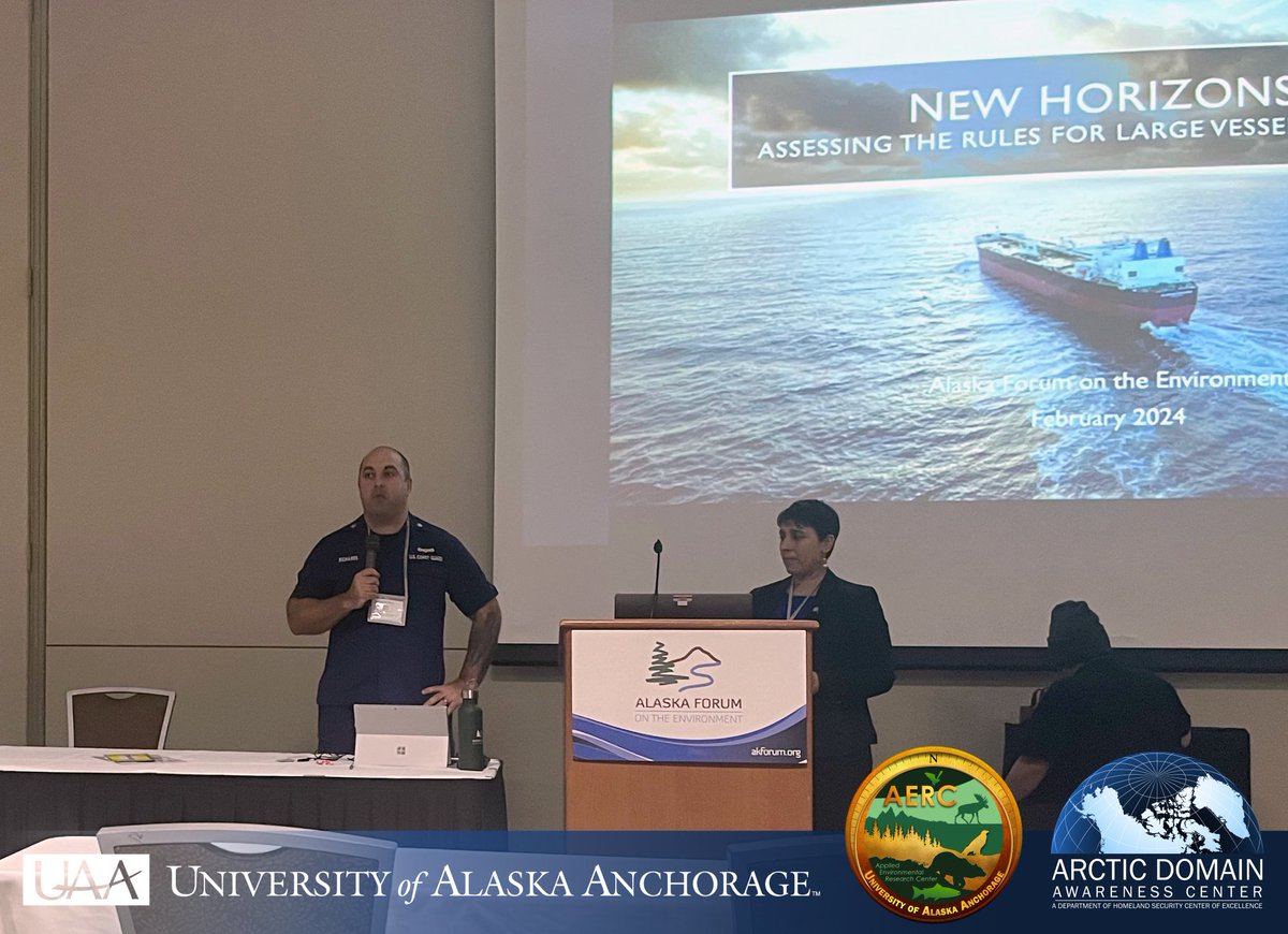Executive Director Leanne Lusk represented ADAC-ARCTIC and @uaanchorage at this week’s Alaska Forum on the Environment. As a retired US Coast Guard Captain, Lusk was asked to moderate the panel on oil spill response planning in western Alaska, with partners @USCG and @AlaskaDEC