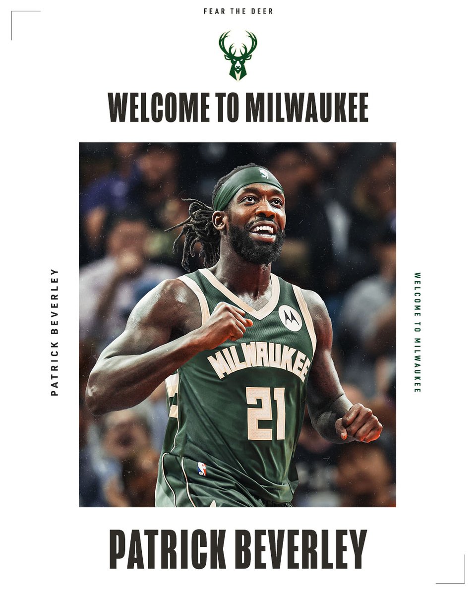 Bucks's tweet photo. Welcome to Milwaukee, Patrick Beverley! https://t.co/TDweTErfyQ