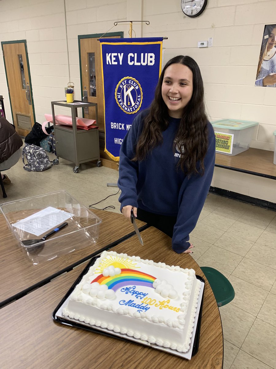 TarnowskiStang's tweet photo. Congratulations to our @BMKeyClub 1️⃣0️⃣0️⃣service hour member Maddy!!! What an accomplishment! 🔑@BMSTANGSports @BrickMemorialHS @njkeyclub @keyclub https://t.co/cbqUWpetDa