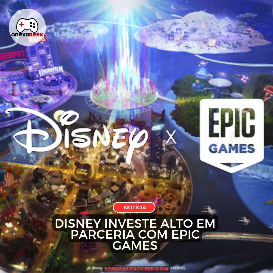 AnexoGeek's tweet image. Novidade emocionante! A Walt Disney Company e a Epic Games unem forças para criar um novo universo de jogos e entretenimento. 
.
#Disney #EpicGames #Colaboração #Novidade #fortnite #EpicGamesStore #disney100 #games #gamer