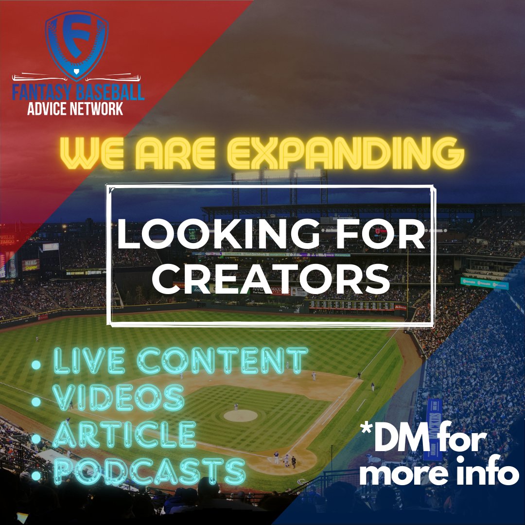Hey Everyone!
We are growing & expanding!
Thus, looking for talent especially as we are expanding #FantasySports.
⚡️If you want to jump in with a growing brand shoot me a DM. Whether you want to promote your content or be one of our creators.
#FantasyBasketball #FantasyBaseball