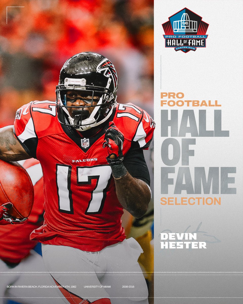 AtlantaFalcons's tweet photo. He’s in! Congrats to @D_Hest23 on his selection into the @ProFootballHOF 🏆 https://t.co/XMTOZ4HNSf
