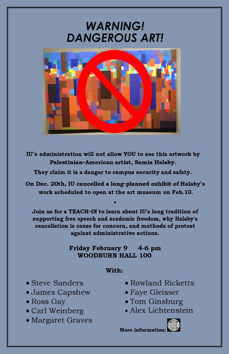 SteveSSanders's tweet photo. I'll be speaking at this event at @IUBloomington tomorrow alongside some valued colleagues. #Halaby #academicfreedom https://t.co/5gWcpMRz6n
