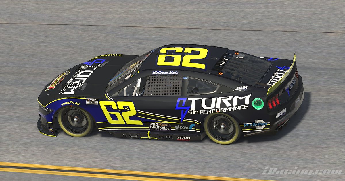 Didn't lock in to the #Podium500 Duel on Saturday, but that just means I have an added chance to show off this AWESOME looking, virtual <a href="/FordMustang/">Ford Mustang</a> #DarkHorse that <a href="/JoeyMasiewicz/">Joey Masiewicz</a> at <a href="/JAMRaceDesigns/">JAM Designs</a> put together! LCQ is Saturday at Noon ET!