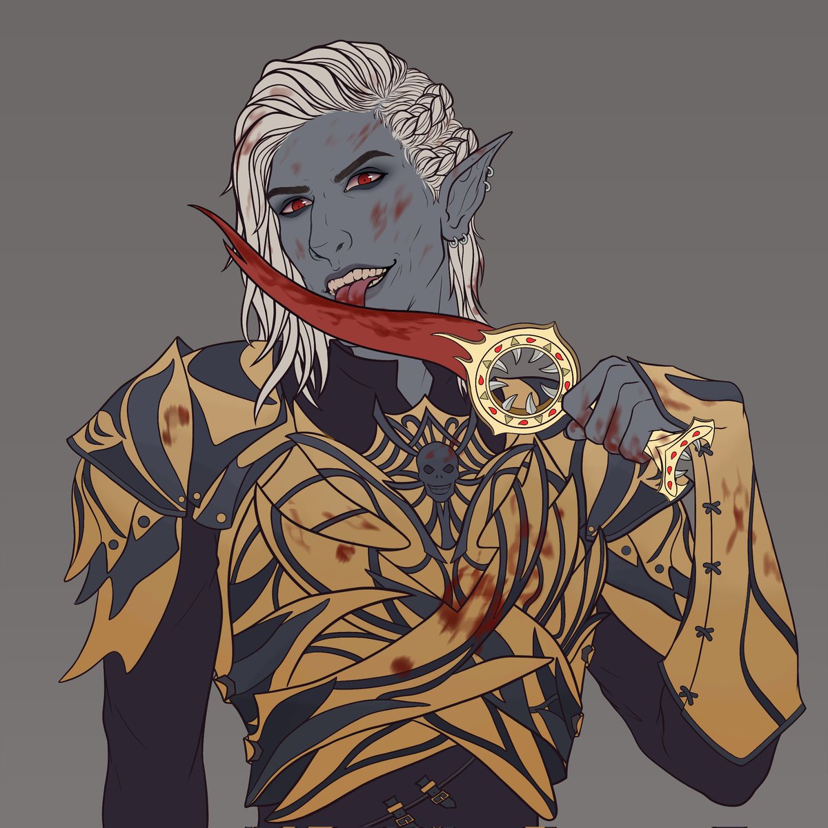 MikailM713's tweet photo. Drow Dark Urge Commission

#art #digitalart #ArtistOnTwitter #commissionsopen #Commission #drow #BG3 #BG3fanart #BaldursGate3 #DarkUrge #Dark #Blood #dungeonsanddragons #dndart https://t.co/9PLU0E3w3P