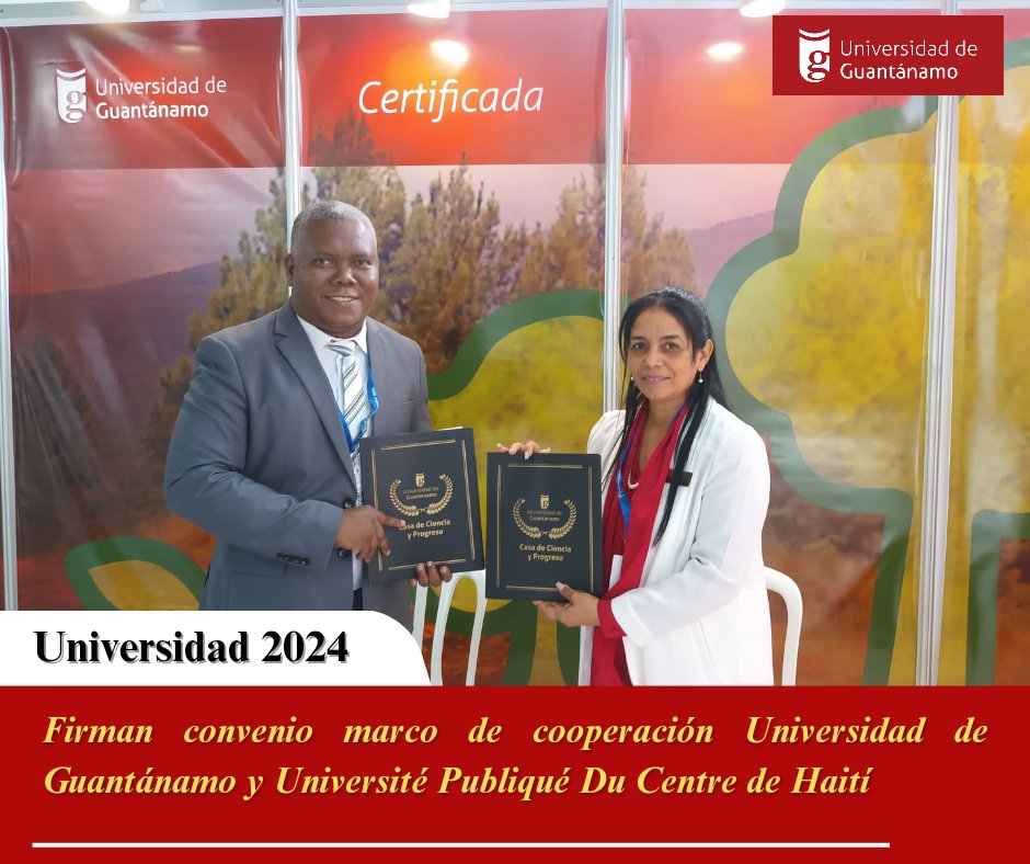 🤝📜✍️Durante esta jornada de <a href="/CongresoUniv/">Congreso Universidad</a> suscribimos convenio además con la Université Publiqué Du Centre de Haití.
#Congreso  #EducaciónSuperior #ValidamosElProgreso  <a href="/NaranjoVladimir/">Vladimir Naranjo Gómez</a>  <a href="/Reynaldo_VZ/">Reynaldo Velazquez Z</a> <a href="/WalterBG_MES/">Walter Baluja García</a> <a href="/CubaMES/">MES</a>