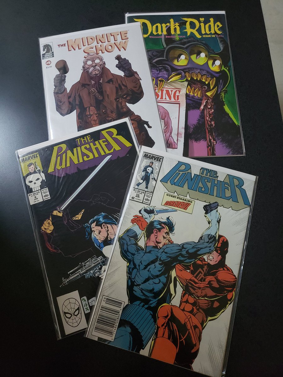 Comic books I read on 2-7-24

Midnight Show #4
Dark Ride #10
Punisher (1987) #9-10

#My500ComicGoal #My1000ComicGoal 2024: 132-135/1000