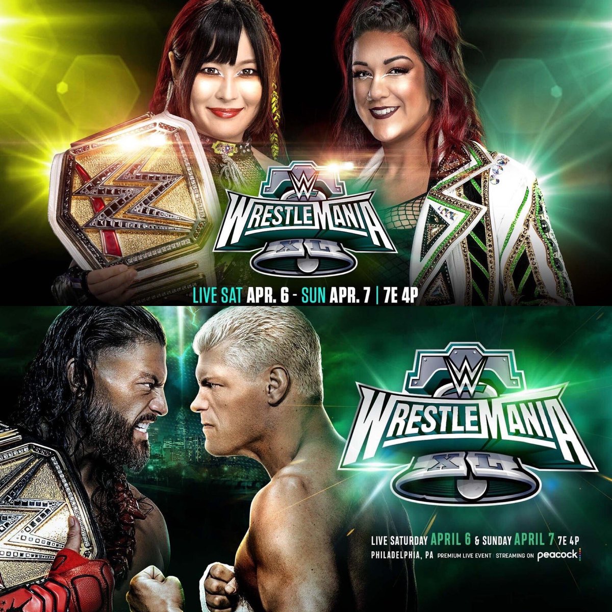 WrestleOps's tweet photo. Bayley v IYO SKY — Main Event of Night 1

Roman Reigns v Cody Rhodes — Main Event of Night 2

How it should go, IMO.

#WrestleMania https://t.co/ZcYf5B73Vy