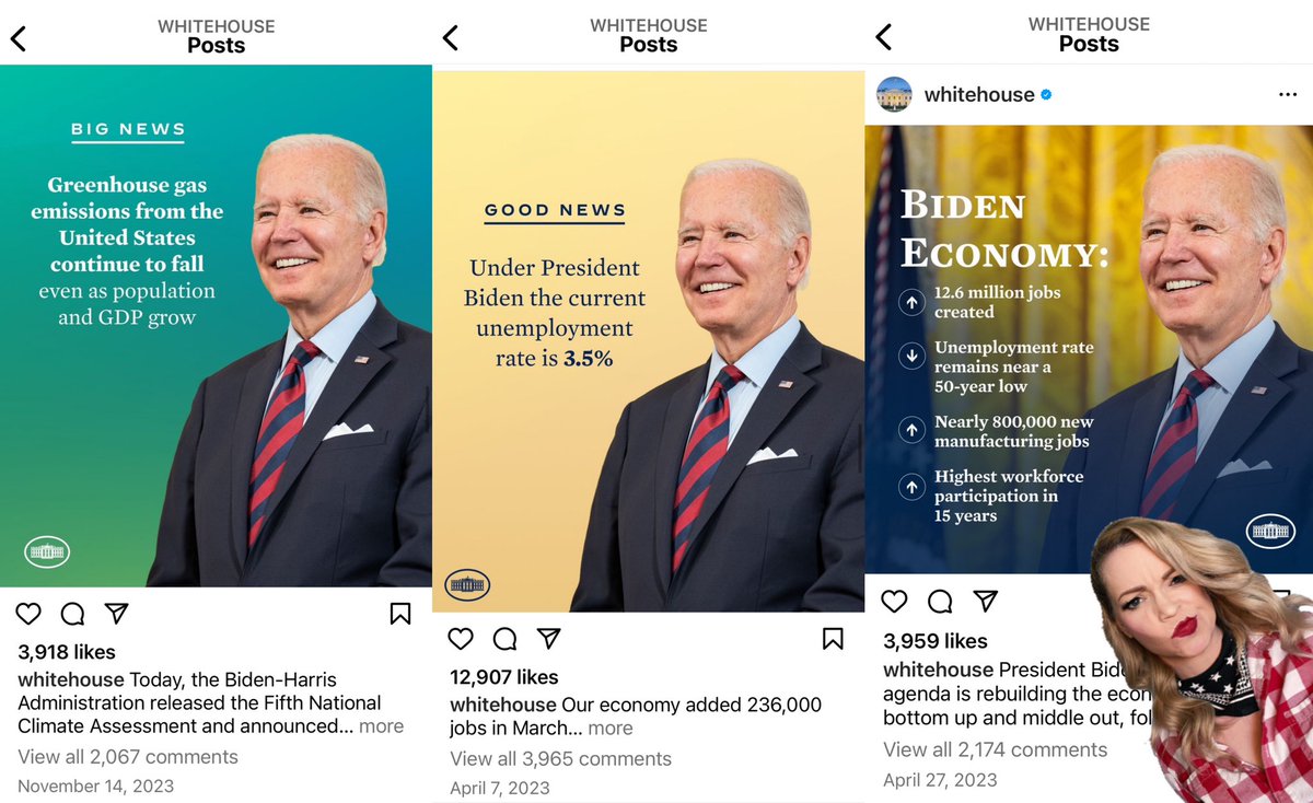 iheartmindy's tweet photo. What in the absolute fake presidency is going on here? 🧐

A thread:

I noticed on the White House's Instagram that they were reusing old photos of Biden, because it was green in every picture when it should be winter in DC.

So I scrolled through their entire Instagram and found that they had been recycling old photos of Biden as if they were new the entire time.

Then I noticed his face doesn't even match his own face in a lot of these pics. Sure the guy had more plastic surgery than Joan Rivers (God rest her soul) but why would his face change back and forth so shockingly from one day to the next? If they're using doubles...don't Americans have a right to know why?

Also, why on earth would he have sunglasses on inside of a building as he's supposedly signing something? 

And if Biden is too "feeble minded" to be held accountable for committing the same crime they just tried to nail Trump with... then what the hell is he doing in a position of power anyway? 

This dusty old corpse could have died in obscurity as just another run of the mill corrupt politician...but they are making this creepy kid sniffer fall on this destructive, anti-American radical globalist sword and it shows. No wonder no other Dem is even vying for his position, no one wants to go down in history for what he's about to.

And why are they still hiding him from the public? Biden just came to Las Vegas to "campaign" and absolutely nobody was allowed to see him minus a few couple dozen pre-selected, pre-screened people. They wouldn't even say where he'd be...Trump was just here and anyone that waited in line could have seen him at his publicly announced-in-advance rally. 

Biden also had 5 doctors with him according to my local sources here, and they covered up the security cameras at Caesar's so no one could see what they were doing with him. Is he that sick and weak he needs 5 doctors to tend to him? What are they giving him?

That's on top of him recently: 

• Not being able to remember when he was VP.

• Not being able remember neither when nor how his son died.

• The fact he can't walk up or down a flight of stairs.

• The fact he doesn't make sense most of the time he talks...even with a freaking teleprompter.

• That he never answers real questions from the public or press.

• That he has shamelessly and I mean SHAMELESSLY sold America out for foreign interest at every possible turn.

• That he's refusing to secure the border and fighting the States in every way about it...while simultaneously financially incentivizing people to jump the border on the tax payer's dime.

• That no one was allowed anywhere near his inauguration for the "most popular president of all time" and they had no problem using razor wire to keep people away then.

• His botched Afghanistan pull out that cost lives and handed billions over to Islamic terrorists should have been an impeachable offense as "commander in chief" and yet no action was ever taken against anybody.

• This illegitimate regime has been persecuting patriots, pro-lifers, and election protesters into the ground...but can't seem to find the pipe bomber or stop any of these previously known to authorities mass shooters.

• The White House account has been posting not stop "pro-Bidenomics" BS like the economy is doing great...but they never EVER post any kind of proof that the numbers they're quoting are correct, because they're not...they're literally just lying and running with it. 

• They called us "conspiracy theorists" for pointing out they were using a fake Oval Office set...only to admit they actually were a few months later when the press leaked the pictures.

...but yet this delirious, feeble crypt keeper looking SOB has allowed access to our nuclear codes?🧐 

Is anybody going to stop this crazy train?