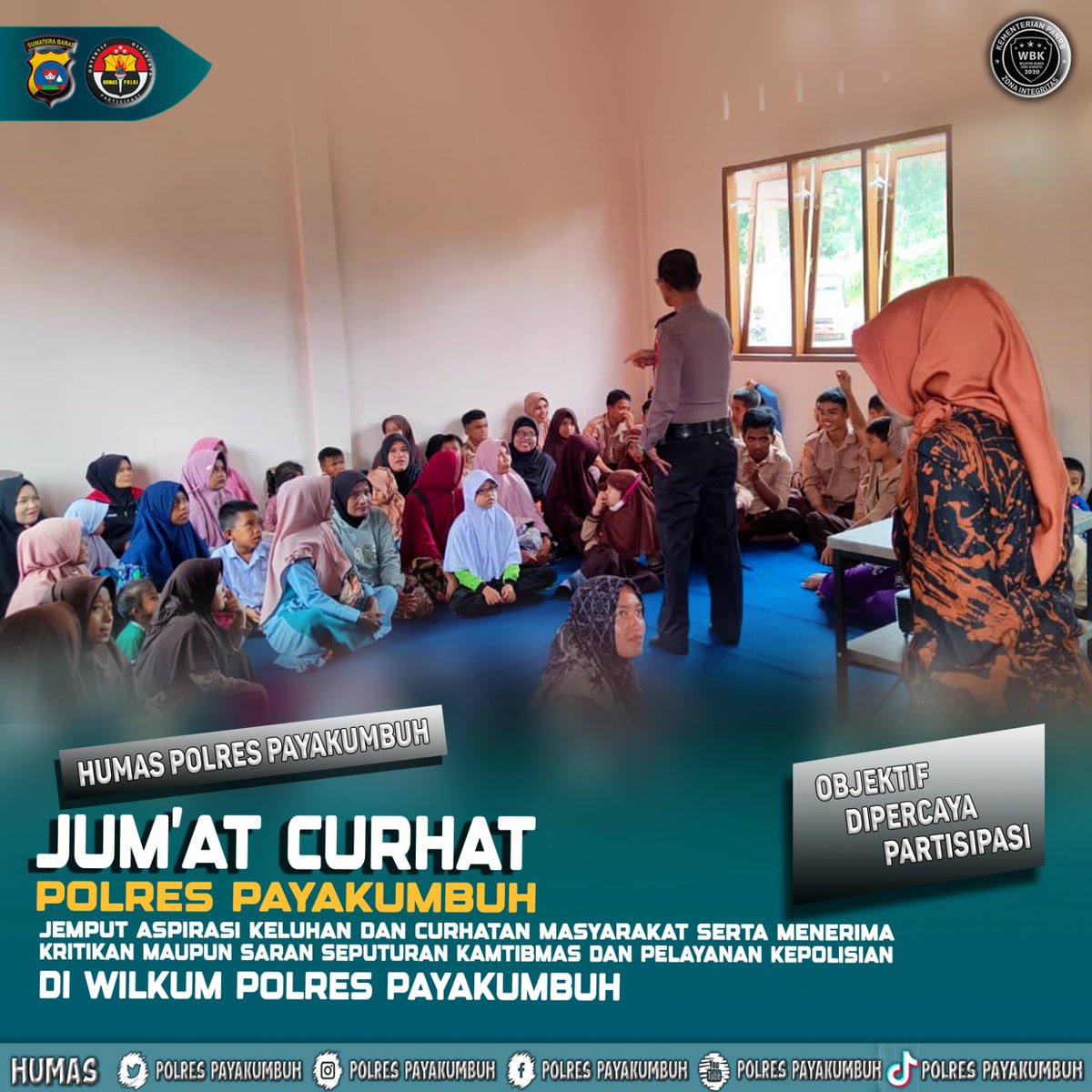 HariRambe's tweet photo. hashtag.

#JumatCurhat
#BahagiaJumat
#polripresisi
#quickwinspolri
#quickwinspresisi
#polrespayakumbuh https://t.co/FzQf3JKoYV