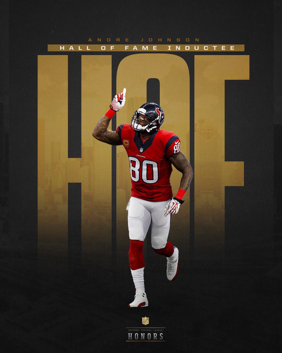 DDelgattoNFL's tweet photo. Welcome to the NFL Hall of Fame Andre!! 🐐

Johnson becomes the FIRST Texan in franchise history to join the HOF! https://t.co/VyxLr0gckT