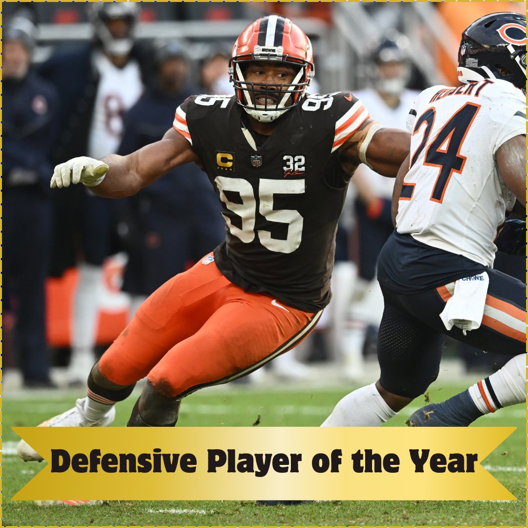 #Browns DE Myles Garrett is the winner of the 2023 AP Defensive Player of the Year. After a 14-sack season, Garrett finally has DPOY on his resume.
