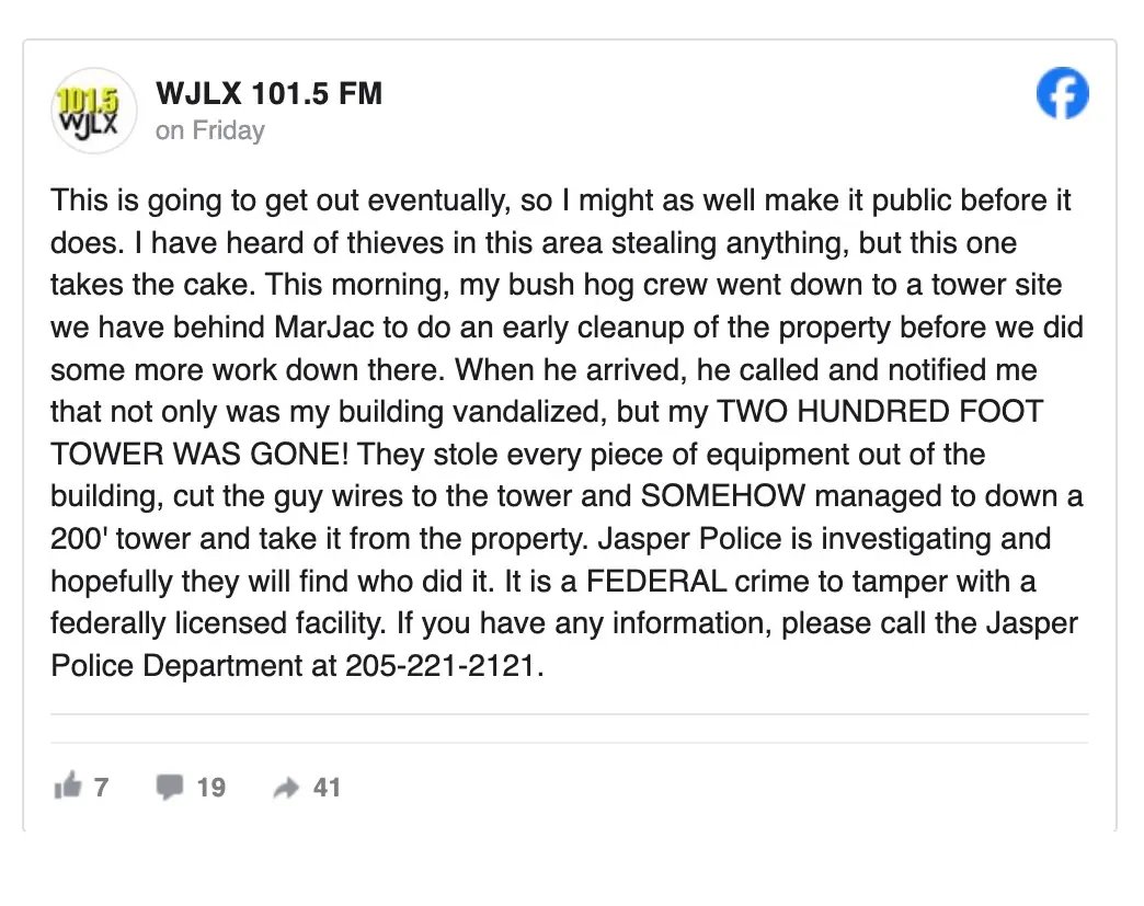 K3TripleR's tweet photo. Radio station baffled after 200-foot radio tower disappears without a trace: ‘Seen it all now’

https://t.co/MxWqEnEH0J https://t.co/nlp6wU2F0t