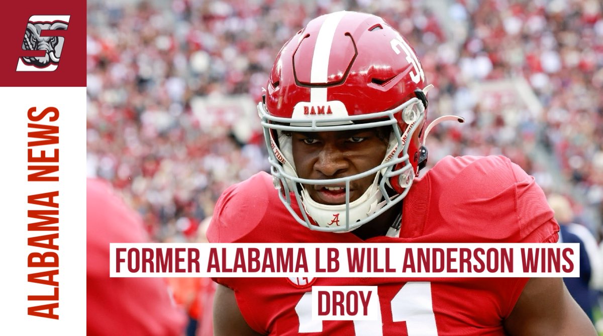 BREAKING:

Former Alabama LB Will Anderson, one of the greatest defensive players of the Saban era, has won NFL Defensive Rookie of the Year.