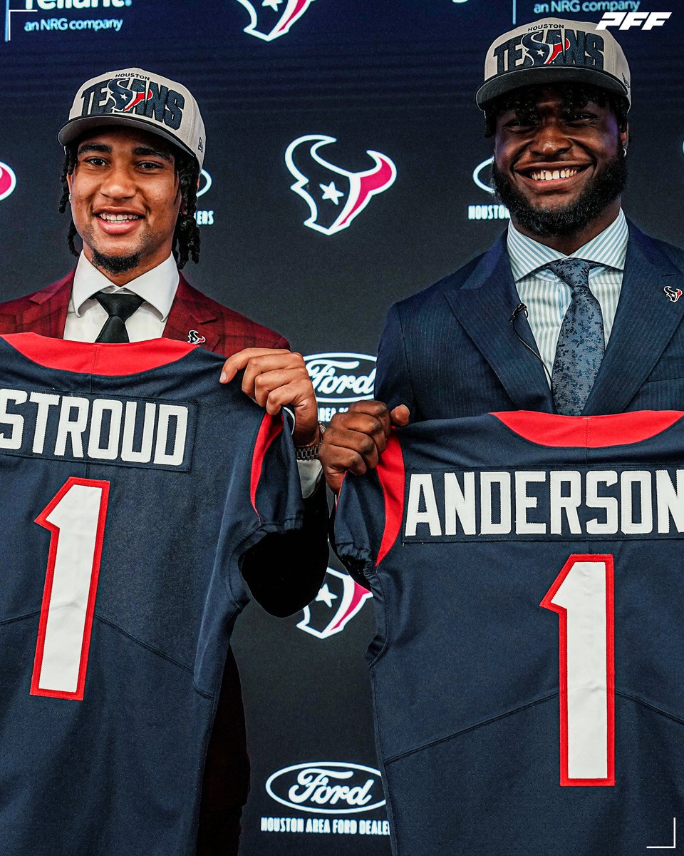 PFF's tweet photo. CJ Stroud and Will Anderson Jr - the Texans sweep the Rookie of the Year awards

The future is bright in Houston 🌟 https://t.co/Ej9gMJHi8Q