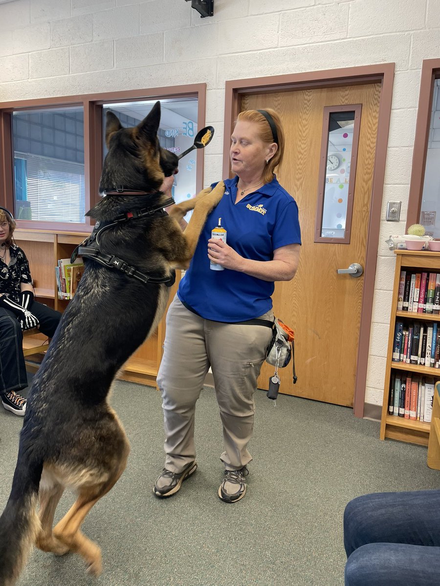 Our students loved visiting with Luke and Michelle and as it is so close to Valentine’s Day we talked about love in the context of our pets. There is nothing like spending time with an animal to lower stress and boost happiness! Thanks to <a href="/SummitDogVA/">Summit Dog, Inc</a> for another amazing visit!