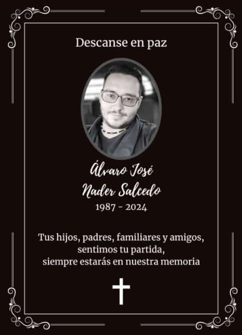 Korraleja's tweet photo. 🔵 Tras complicaciones de salud, falleció el #sincelejano Álvaro José Nader Salcedo, #ingeniero de sistemas, de 36 años de edad. #QPED https://t.co/W3jP7eANY0