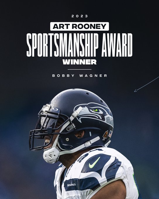 Bobby Wagner has been named the winner of the 2023 Art Rooney Sportsmanship Award!