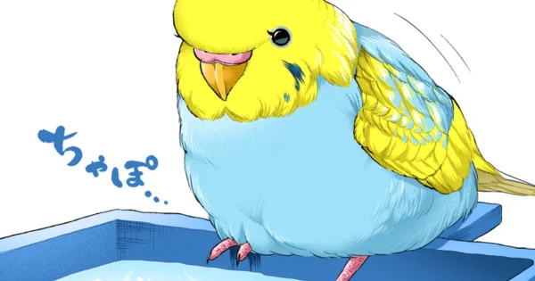 ほかほかのアイマスクにもなっちゃう #インコ 先輩。可愛い先輩の姿に癒されてください!初丸うげべそ  さんの「いじわる先輩、インコになった!?」まとめ読みを更新しました。 #ヤメコミ #4コマ漫画 