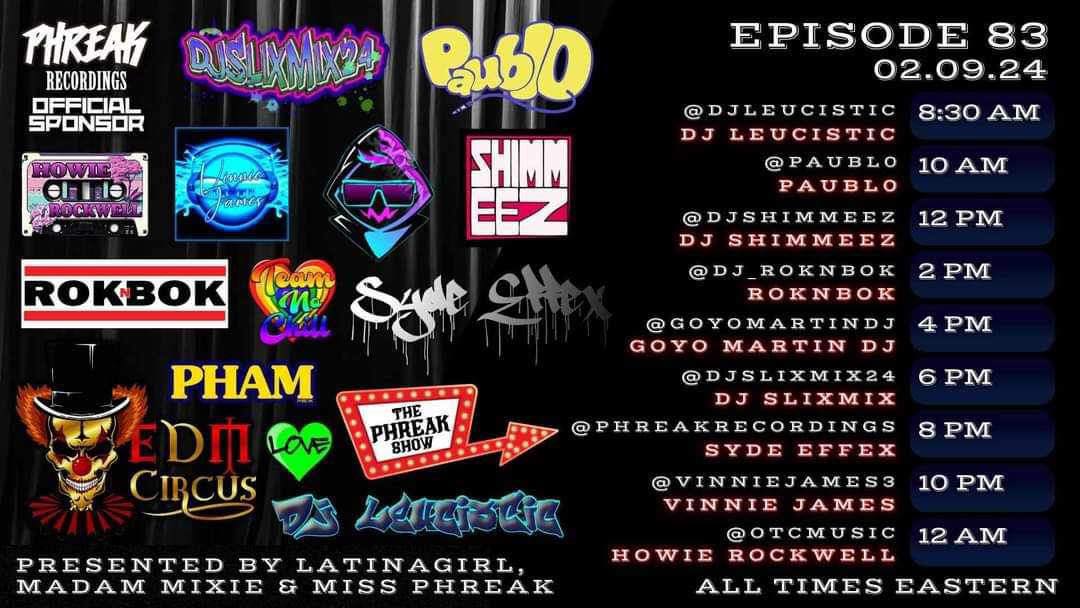 Wazzup FAM! 
Tomorrow our very own DjShimmeez will be playing a guest spot on THE EDM CIRCUS!
The show starts at 8:30am EST/5:30am PST and DjShimmeez will be rocking the decks from Noon till 2pm EST / 9am till 11am Pacific!
Come out and support, and have a GREAT weekend!
📷