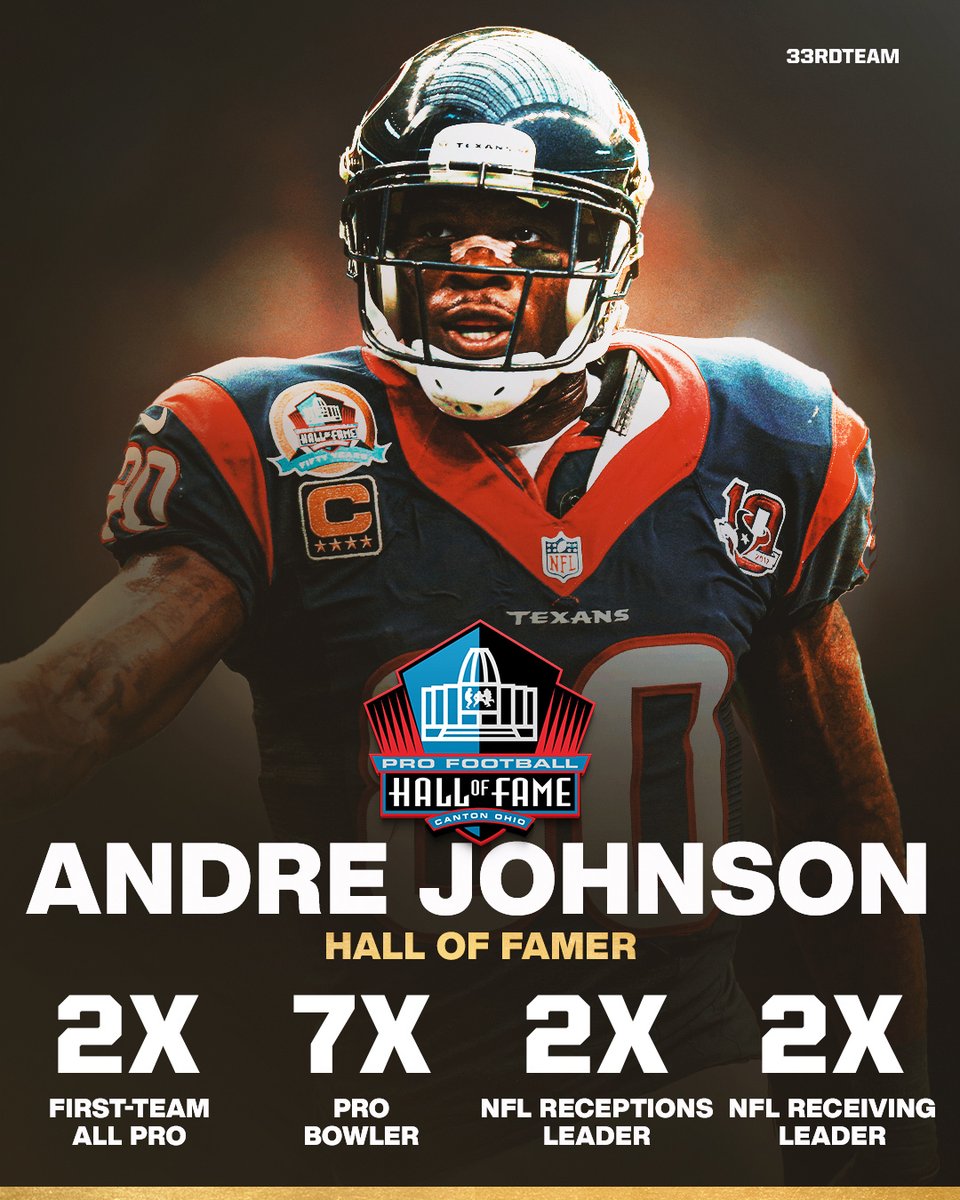 Andre Johnson is the first player inducted into the Hall of Fame Class of 2024 👏👏