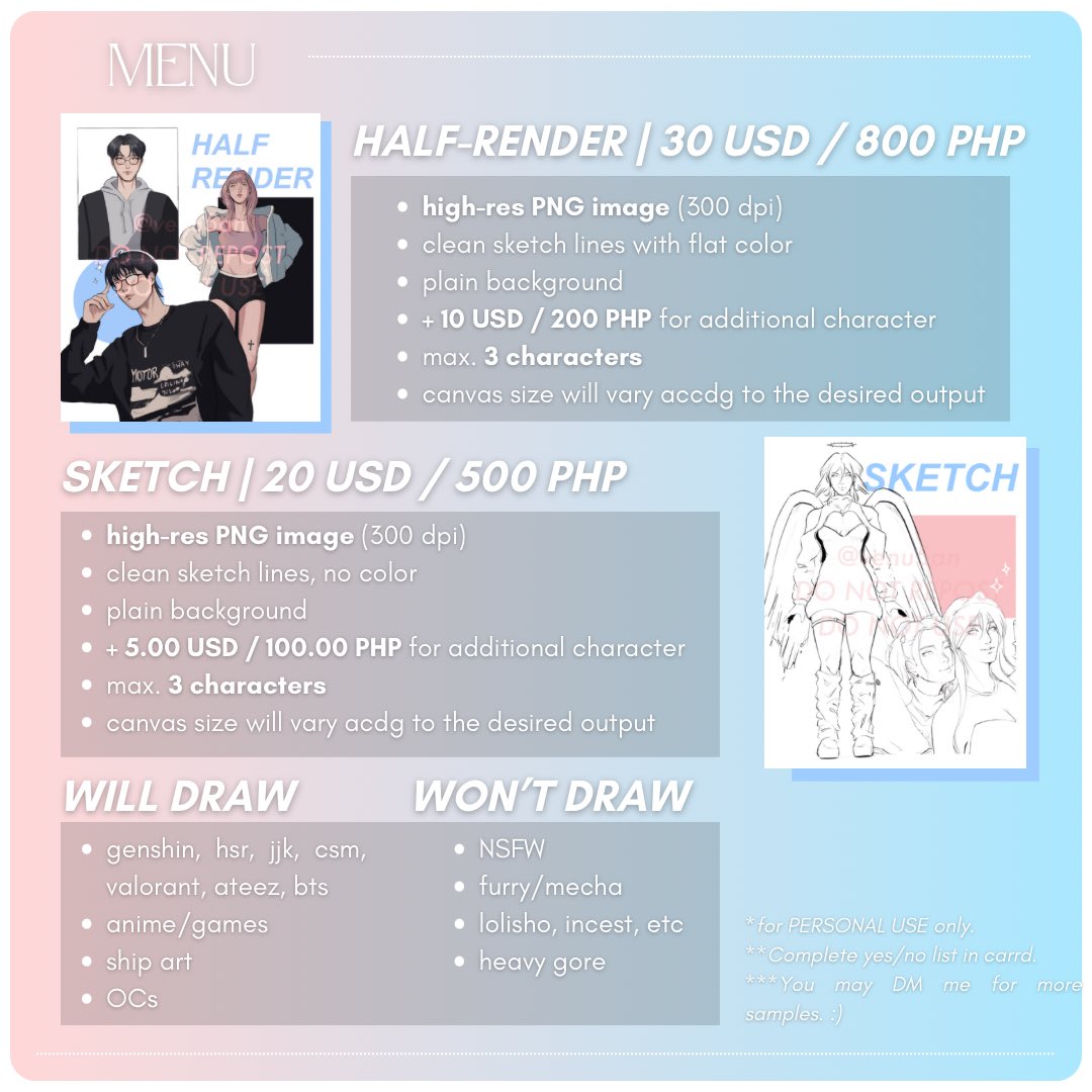 [ 🧚🏼‍♂️🍉 COMMISSIONS FOR A CAUSE ]

Hello, everyone! This is a mini project of mine, in which 100% of all commission payments will be sent to <a href="/CareForGaza/">Care For Gaza</a>.

Kindly refer to the images and to my carrd for more info ✨

SLOTS: [ 0/3 ]

—— ♡ venus4gaza.carrd.co