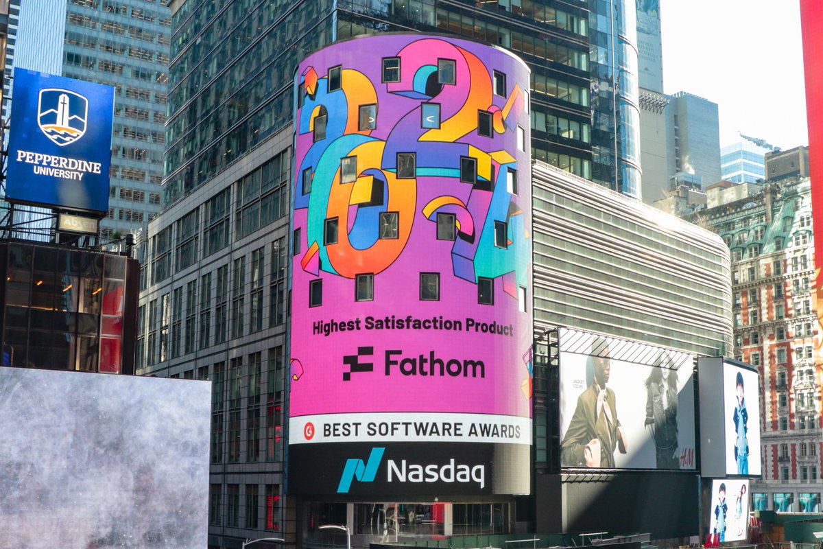 When they get the gong, and you get the glory. We'd like to congratulate the actual winners, meeting transcription software @FathomDotVideo, for their hard work getting our name in lights in the Big Apple 🗽 Much appreciated, other Fathom!