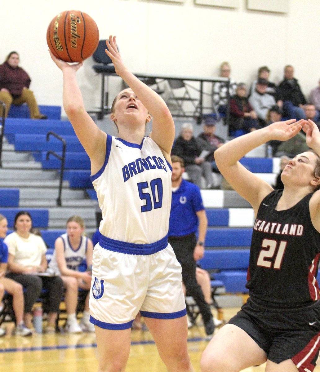 SCIStephanie's tweet photo. GBB: (from 2/6) @catebargen of @CPS_GBB goes for a layup against Heartland. #broncoblue #theycallitaneasyshot #avoidthedefense https://t.co/f5PzFGqL3W