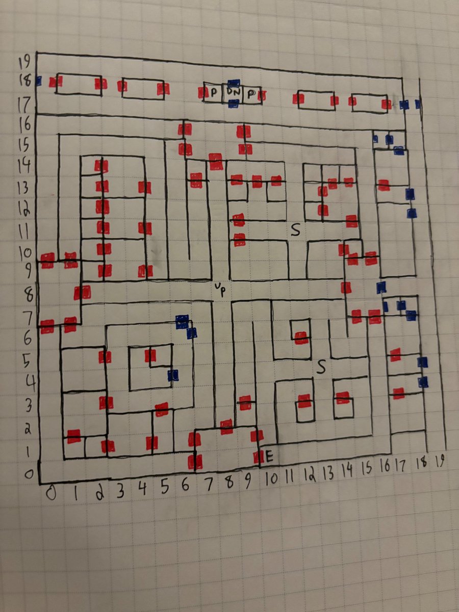 FR0GFATHER's tweet image. Wizardry: Proving Grounds of the Mad Overlord - Floor 6 #dungeoncrawler #dungeonmap #wizardry #retrogames #mapgang