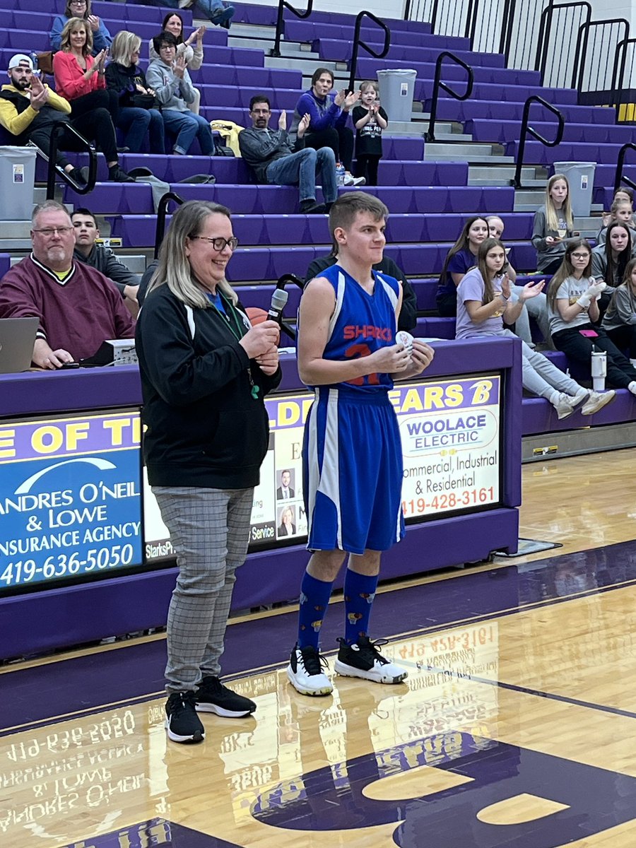 We'd like to give a shoutout to Bryan senior, Dawson Moore.  Dawson got recognized at our girls basketball game tonight with his Special Olympics patch for participating all four years on the basketball team! Congrats, Dawson! #BryanBuilt