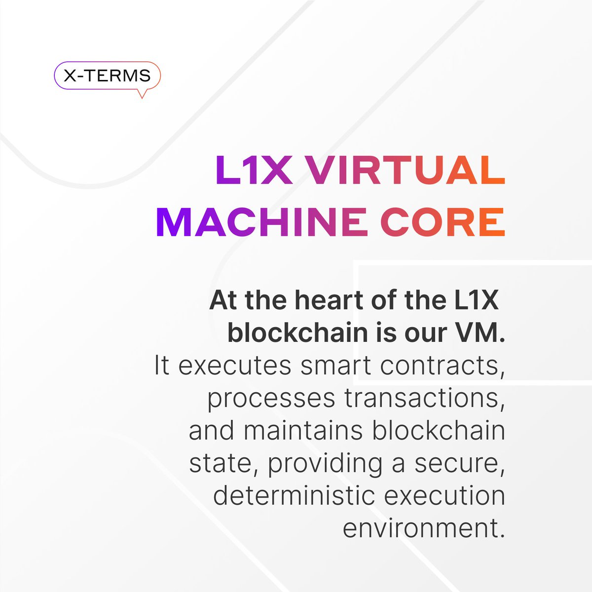 LayerOneX's tweet photo. ✨ Word of the Week
L1X VM Core - The brain of L1X network where smart contracts and transactions thrive.
Secure, reliable, and revolutionary.
👉 https://t.co/r6zbYdgxsa
#L1X #VM #Blockchain #XTerms https://t.co/D6i4Vvypyj