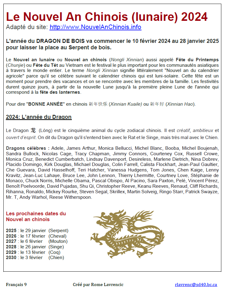Just in time for #LunarNewYear 2024 & welcoming the Dragon! Teach intercultural understanding with East meeting West. Free resource to use with your French classes tomorrow! Download full activity at drive.google.com/file/d/17r4t7G…  #NouvelAnchinois2024 #langchat #fslchat #sd40learns