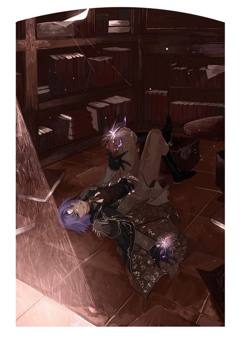 「図書館 紫色の目」のTwitter画像/イラスト(新着)