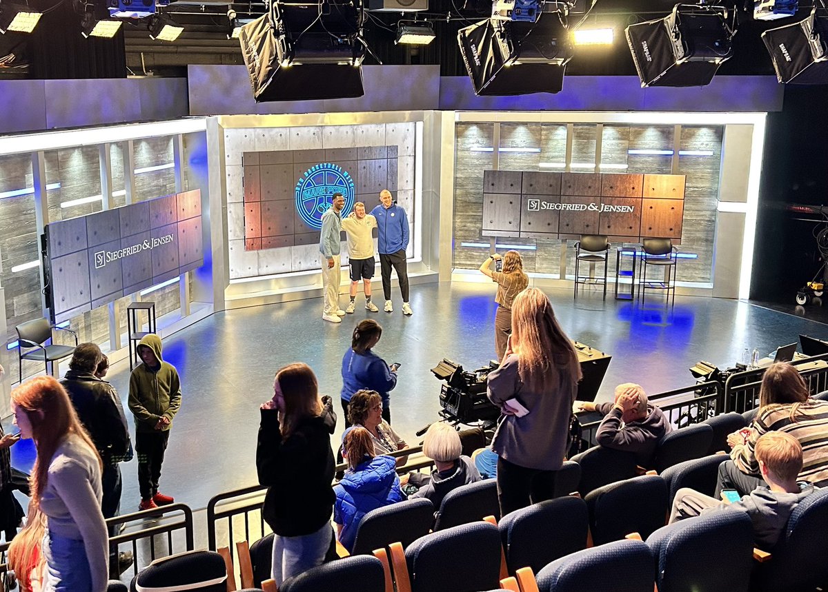 gregwrubell's tweet photo. We’re down to only four #PopeShow broadcasts remaining after tonight’s broadcast from Studio C at @byutv.
Thanks to the great Atiki Ally Atiki (and his fiancée Jenae) for joining @CoachMarkPope, our fantastic audience and me for a fun hour.
See you all again next Thursday! https://t.co/PmBG2pu0Nm