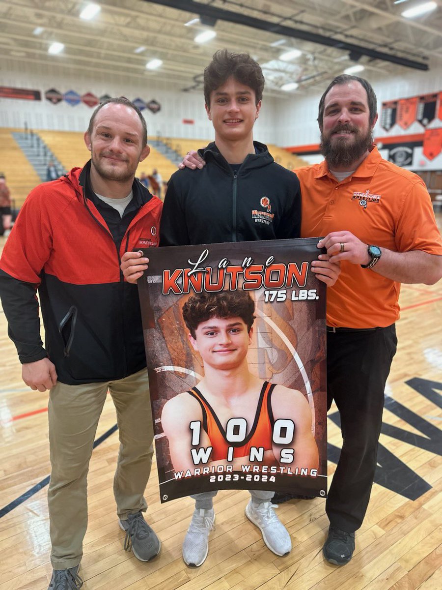 100th career wrestling win! Huge thanks to coaches, parents, and all my teammates