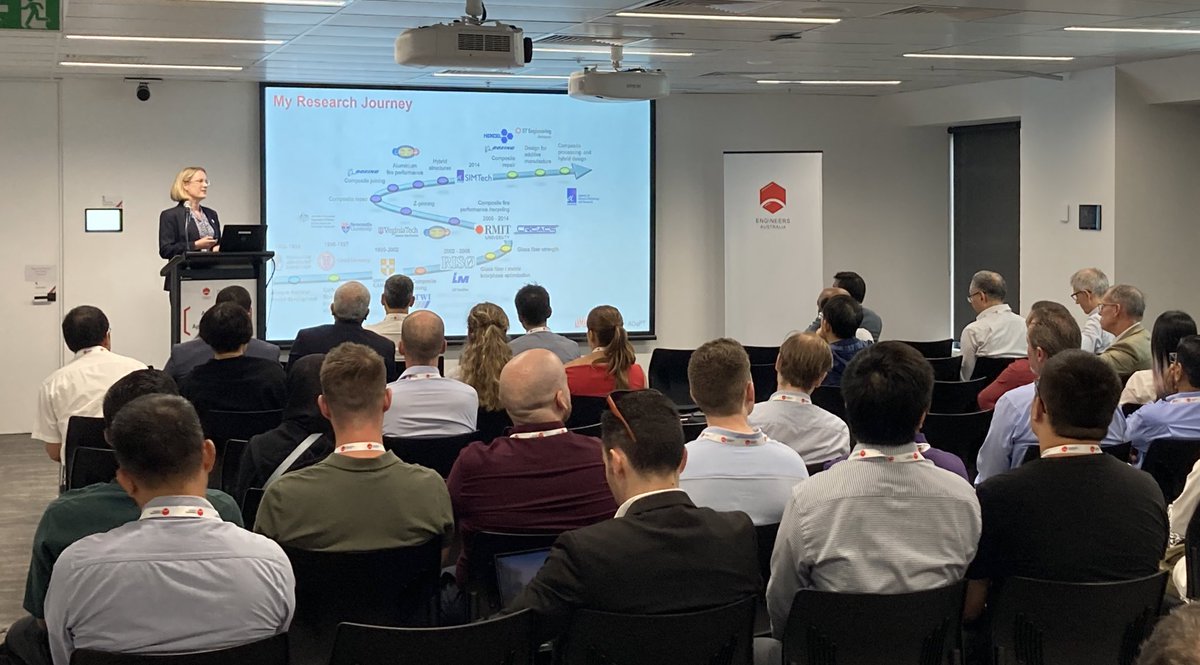 AnnaParadowska1's tweet photo. This week in Brisbane for the #ACAM24
@EngAustralia. Looking forward to see what’s new in 🇦🇺applied mechanics.
Starting with cool plenary presentation on design and performance of biomechanical structures by Prof Stefanie Feih @Griffith_Uni #womeninSTEM https://t.co/N1OVJQ6My1