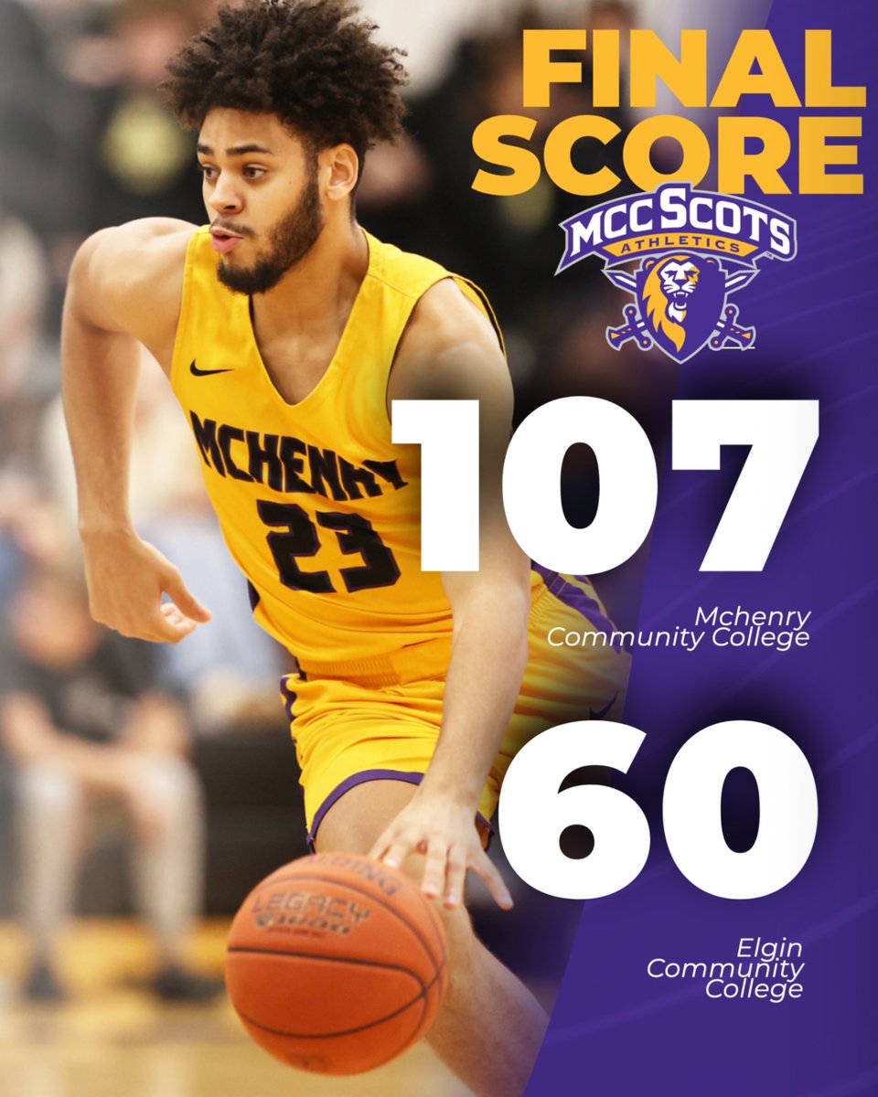 MCC Scot's Mens basketball team exceeds the century mark, beating ECC 107-60. It was a balanced attack with many contributing on offense and on defense. Quinton McCullough had 18 points and Caden Ogle  had strong performance with 15 points. Here is to #ScotPride #teamplay