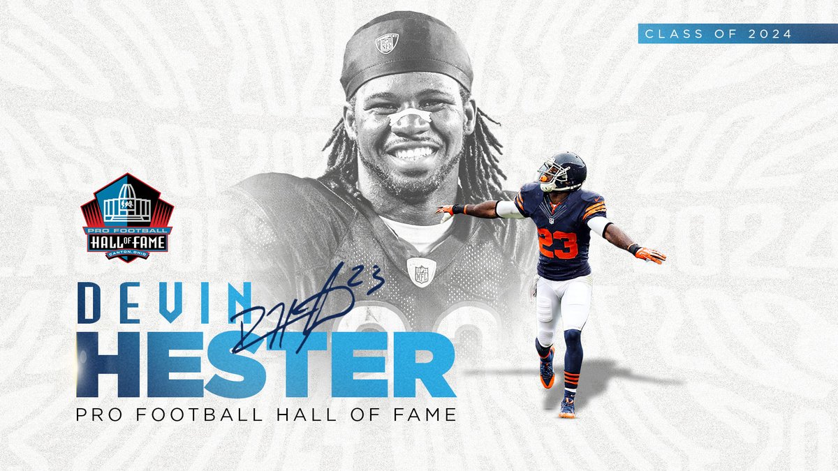 Forever Pro Football Hall of Famer No. 374, Devin Hester will also be the first return specialist to EVER be enshrined in Canton. @visualedgeit | #PFHOF24