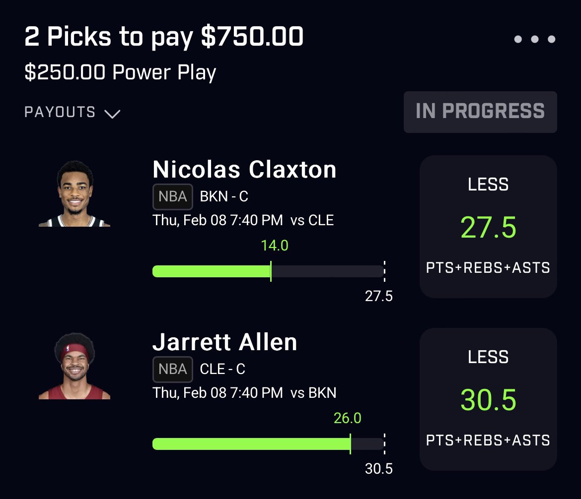 betbigben's tweet photo. $250 TO SOMEONE WHO LIKES ❤️⤵️
LIKE THIS TWEET FOR THE DISCORD ⤵️

NBA Betting Card 2/8 🏀🧹:

Draymond Green O 5.5 Rebounds ✅
Nic Claxton U 27.5 PRA ✅
Jarrett Allen U 30.5 PRA ✅
Jarrett Allen U 16.5 Points ✅
Stephen Curry U 5.5 Assists ✅
Coby White U 3.5 3PM ✅

DROP THE GREENS👇🏼✅

nice lil’ 6-0 sweep. cash the POTD too.